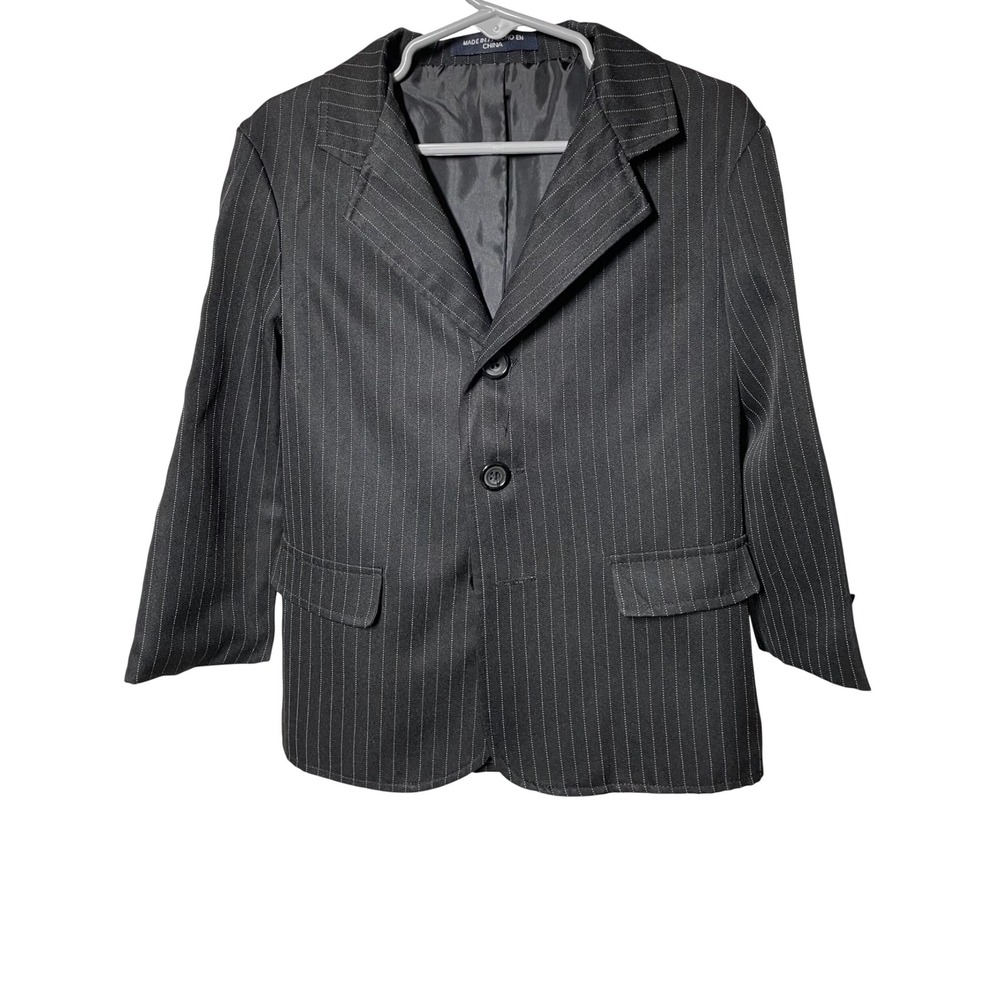 New Nautica Boys Pinstripe Blazer Black White Formal Suit Jacket‎ Size 4T/4 Reg